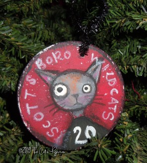 Scottsboro Wildcats Ornament #20 on red